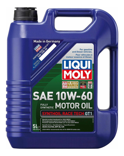 Aceite 10w-60 Full Sintetico Alto Rendimiento Liqui Moly 5lt