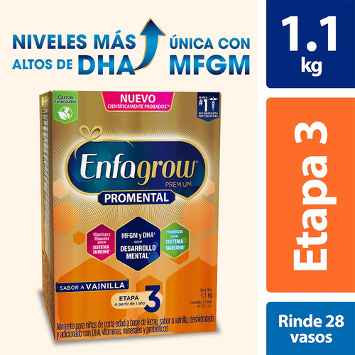 Alimento A Base De Leche Enfagrow Etapa 3 Vainilla 1.1 Kg