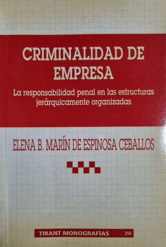 Criminalidad De Empresa Elena B. Marín De Espinosa Ceballos