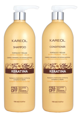 Kareol Keratina Sh Y Acc · Restaura Fortalece Y Nutre 1litro