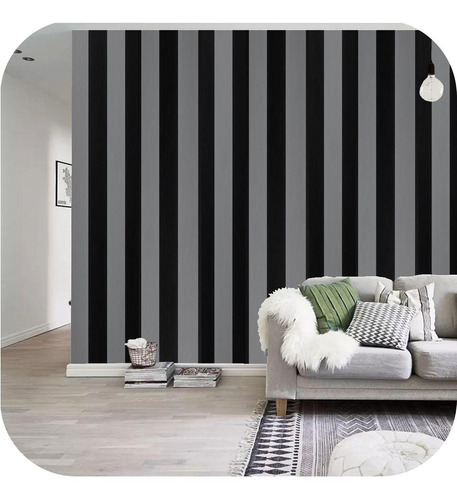 Papel Empapelar Muresco Vinilico Pared Galia Gris Negro 453