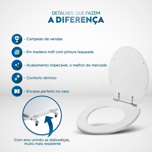 Assento Sanitário Classica Pergamon (bege Claro) Para Celite