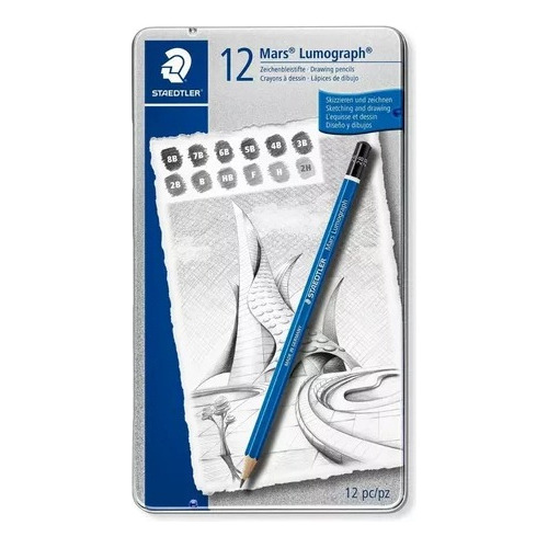 Lapices Staedtler Mars Lumograph Lata X 12u Block Premiun