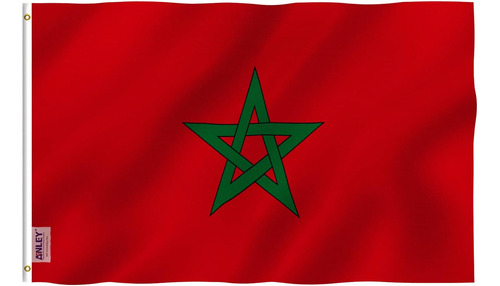 Bandera De Marruecos Anley Fly Breeze De 3 X 5 Pies, Colores