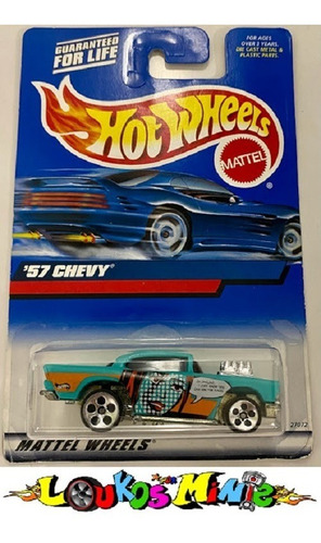 Hot Wheels 2000 #105 '57 Chevy Verde Lacrado Original 1:64