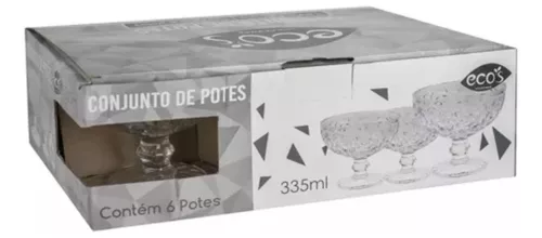 Kit Jogo 3 Taças Sorvete Sobremesa Vidro 250ml Luxo Lindas Cor Transparente