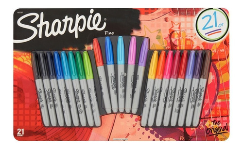 Marcadores Permanentes Sharpie Set De 21 Colores Punta Fina