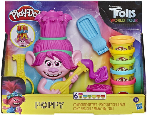 Play Doh Trolls 2 Puppy Cabello De Colores Hasbro Original