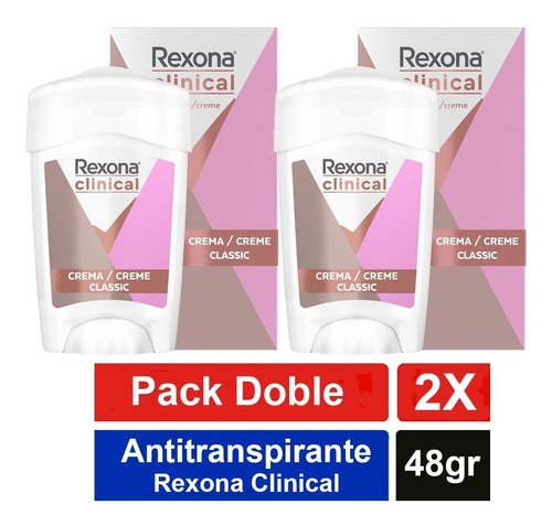 Rexona Clinical En Crema Variedades Mujer Pack 2 Unidad