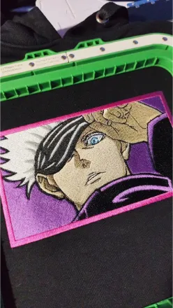 Satoru Gojo - Poleron Canguro - Diseño Bordado - Jujutsu Kaisen