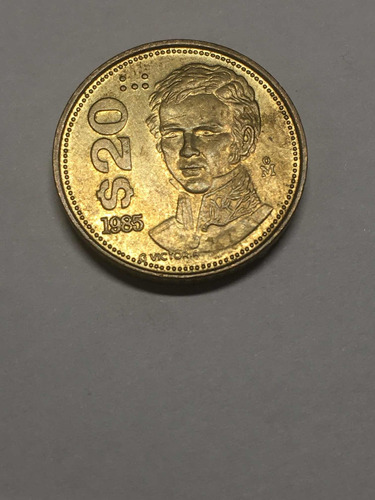 Moneda $20 Pesos Guadalupe Victoria 1985