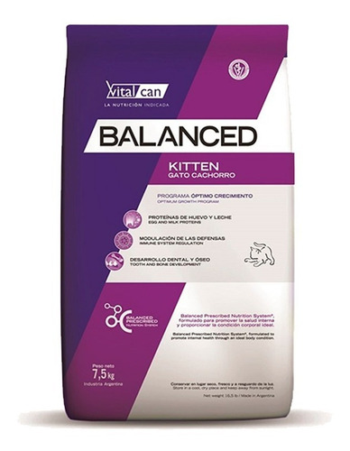 Vital Balanced Gato Kitten 7,5kg Envio Gratis S.isi Vte.lope