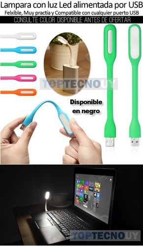 Lampara Luz Led Usb Flexible Linterna Escritorio O Notebook®