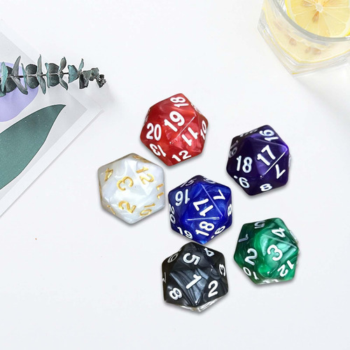 Juego De Dados Poliédricos D20 De 6 Piezas, Juego De Dados