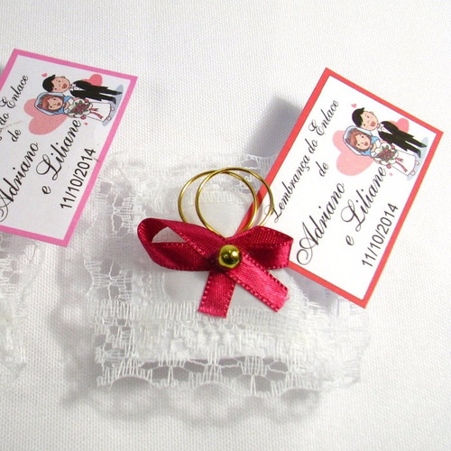 Almofadinha Lembrancinha Casamento Cor Pink Kit 100 Und