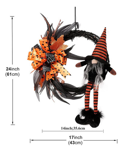 Decoración De Halloween Guirnaldas Anillos De Ratán Brujas