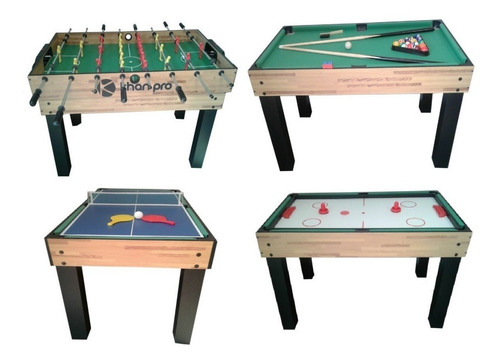 Futbolin 4 En 1, Dinamo Hockey, Billar Pool, Mesa Ping Pong