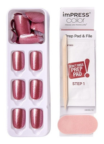 Set De 30 Uñas Press On - Marca Impress - Modelo Peanut Pink