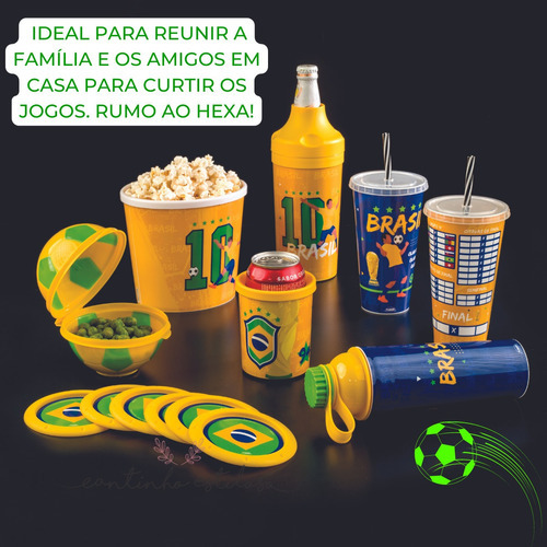 Garrafa Vip 660 Ml Tampa Rosca Fixa Copa Do Mundo Plasutil Cor Azul