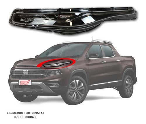 Farol Led Dianteiro Motorista Fiat Toro Volcano 2022 Genuíno