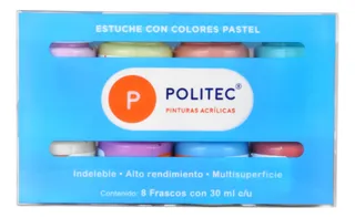 Set C/8 Pz Pinturas Acrilicas Politec 30ml Varios Modelos