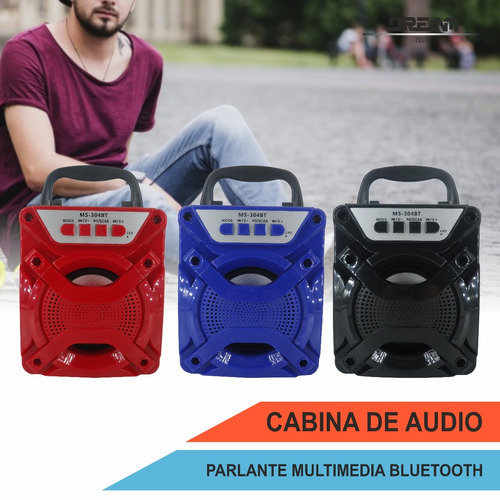 Cabina Ms-301 Parlante Bluetooth Usb Fm Micro Sd Auxiliar Rc