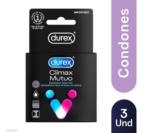 Imagen 1 de 5 de Durex Climax Mutuo X 3 Und - Unidad a $1648