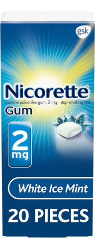 Chicles Nicorette White Ice Mint 2mg 20 Pack