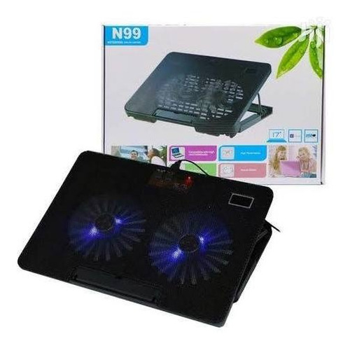 Cooler Laptop 5 Niveles 2 Usb Entrada Con Luz Led