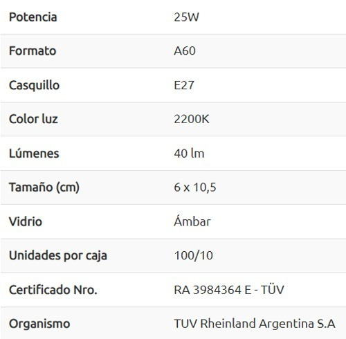 Imagen 5 de 5 de Lampara Retro Filamento Incandescente Antique 25w A60 E27