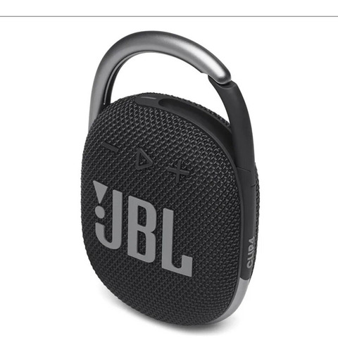 Alto-falante portátil Jbl Clip 4 com Bluetooth à prova d'água, cor preta