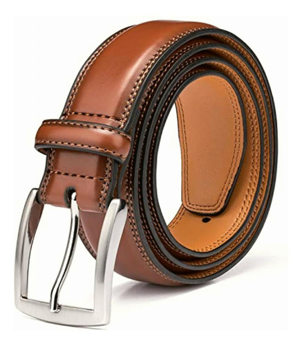 Men's Genuine Leather Dress Belt With Premium Quality Color Café Esencial Talla 40