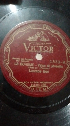 Lucrezia Bori Disco Pasta Victor 1333 C15