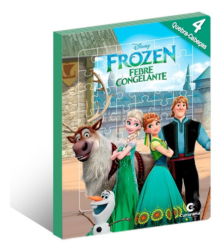 Livro Quebra Cabeça 4 Puzzle Infantil Frozen Disney Fever