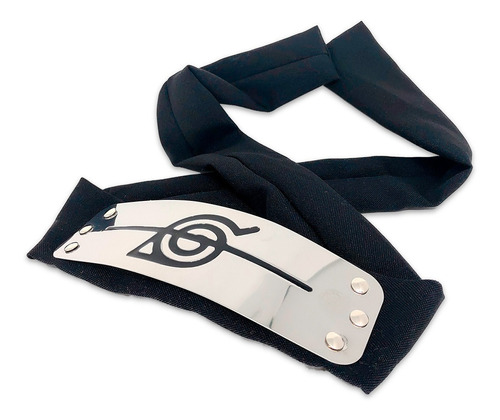 Bandana Naruto Preta Aldeia Da Folha Renegado Metal Cravado