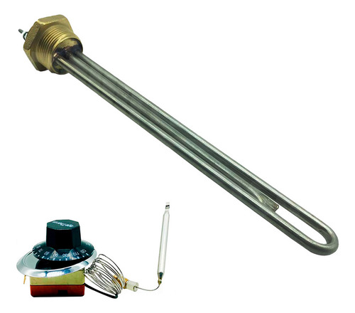 Resistencia 3000w X 127v + Termostato 120 Graus Para Boiler