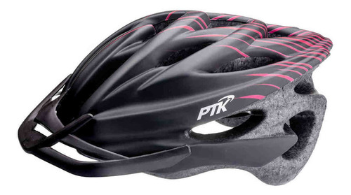 Capacete Ciclismo Runner Preto/rosa Ptk C/regulagem