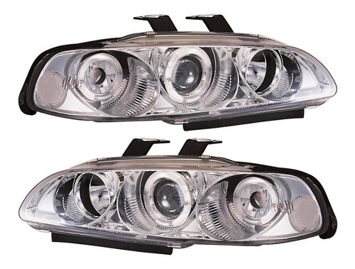 Farol Led Honda Civic Sedan 1992 A 1995 Angel Eyes Cromado