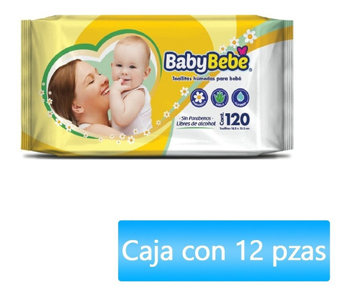 Baby Bebe Caja De Toallitas Humedas 120 Pzas C/u