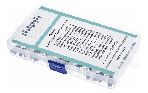 Kit Condensadores 1uf 50v-220uf 10v, 200 Unids En Caja