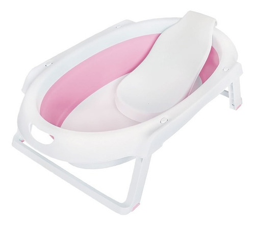 Bañera Para Bebe Carestino Plegable Rosa Con Soporte