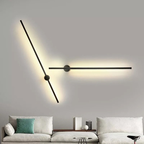 Aplique Lineal Luz Indirecta 20w +tecla Luz Moderno Puraluz Estructura Neutro + Tecla Izquierda