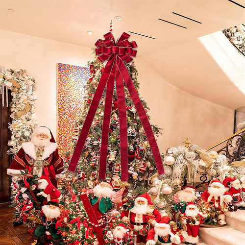 Decoración Con Lazo Para Árbol De Navidad, Decoración Navide