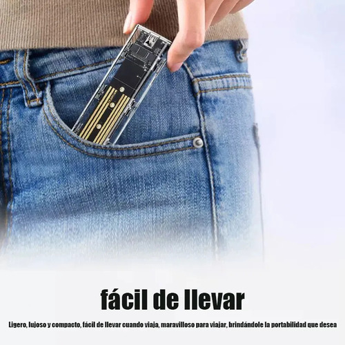 Caja Externa De Disco Duro Ssd Transparente! Con Usb 3.1 Nvme/ngff, Ofrece Transferencia Rápida De 10gbps.hasta 2 Tb , Fácil De Instalar En M.2 2230 / 2242 / 2260 / 2280. B Key, M Key, B&m Key