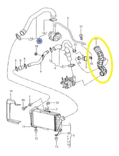 Mangueira Vw Gol 1.0 16v At Turbo Filtro De Ar Motor