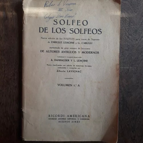 Solfeos De Los Solfeos Volumen 1 A Enrique Lemoine (sin Tapa