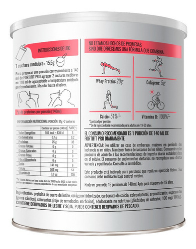 Imagen 3 de 4 de Fortifit Pro Whey Protein Isolate Shake De Frutas