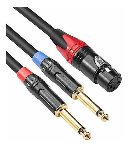 Disino Xlr Hembra A Doble Cable Divisor En Y De 1/4 Pulgadas