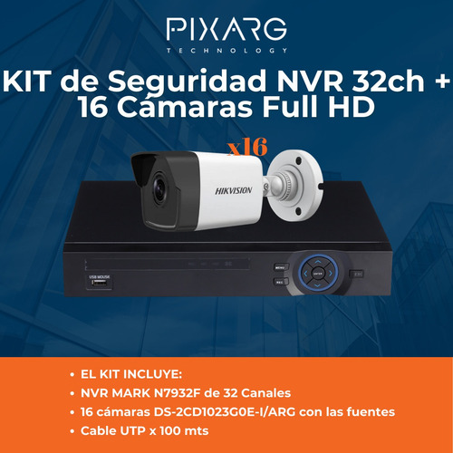 Imagen 2 de 7 de Kit Seguridad Nvr 32 Ch Full Hd + 16 Cámaras Ip 1080p 2mp
