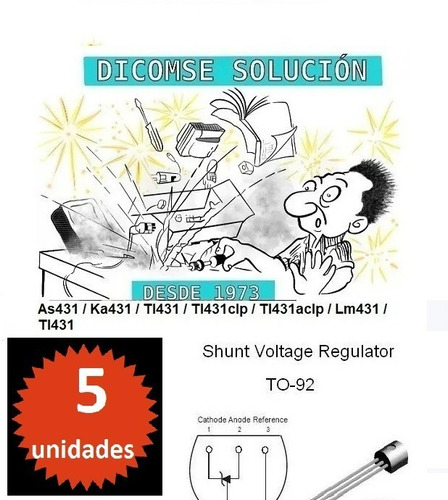 Tl431c   Tl431 Adjustable  Shunt  Voltage Regul To92 X 5 Uni